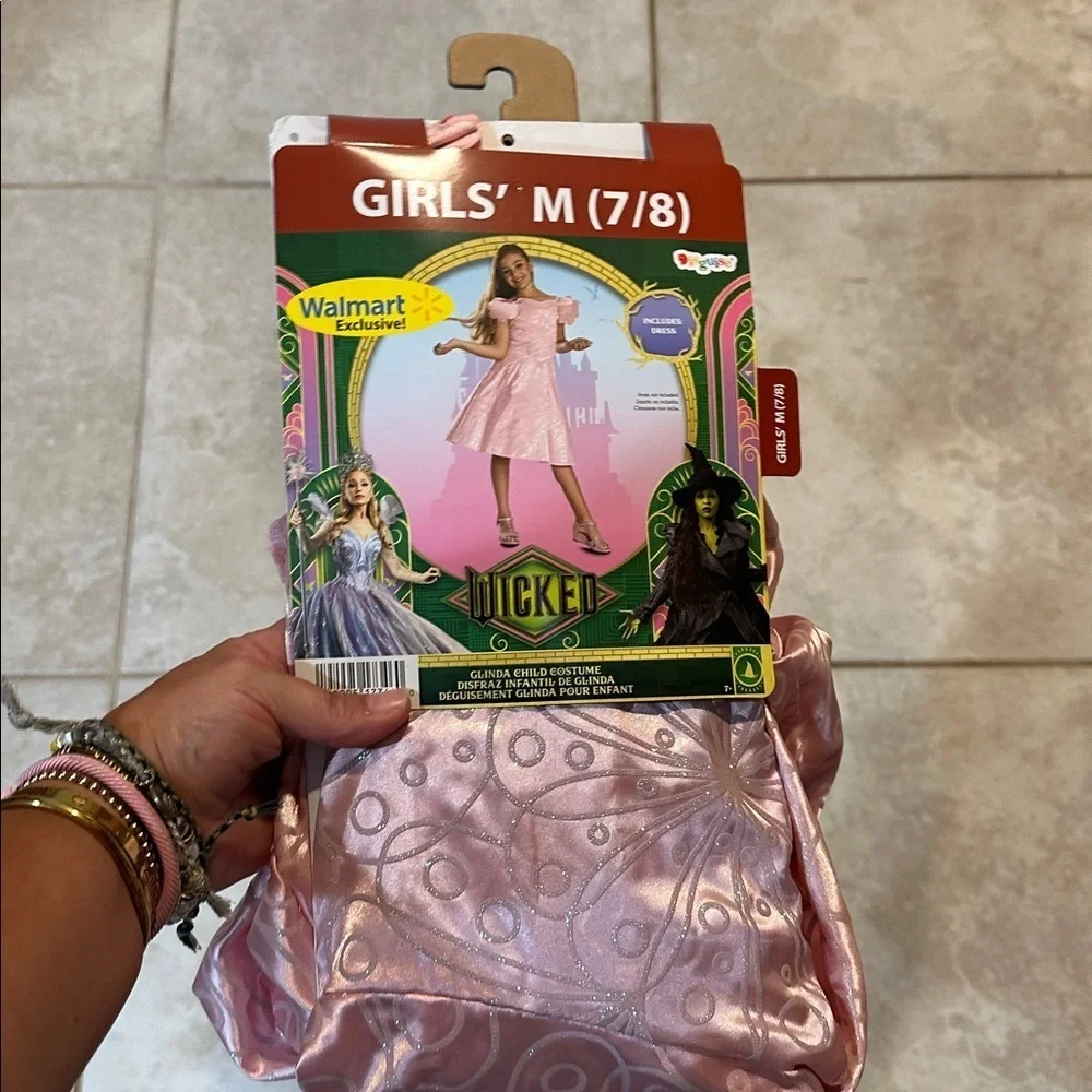 NWT! Wicked Glinda Dancing Through Life Classic Costume Dress S 6 Pink Sparkle
